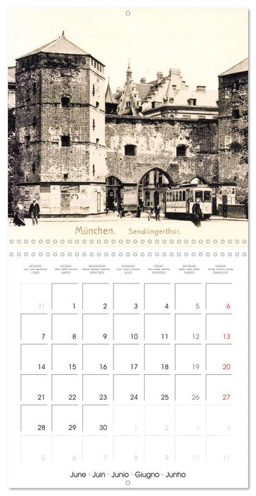 Promenade à travers Munich : Cartes postales historiques de la ville (CALVENDO Calendrier mensuel 2027)