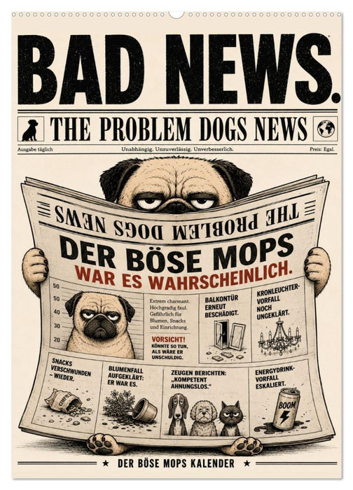 Der böse Mops war es wahrscheinlich. (CALVENDO Wandkalender 2027)