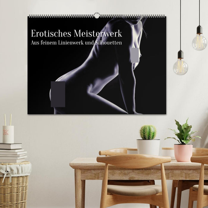 Erotisches Meisterwerk aus feinem Linienwerk und Silhouetten (CALVENDO Wandkalender 2027)