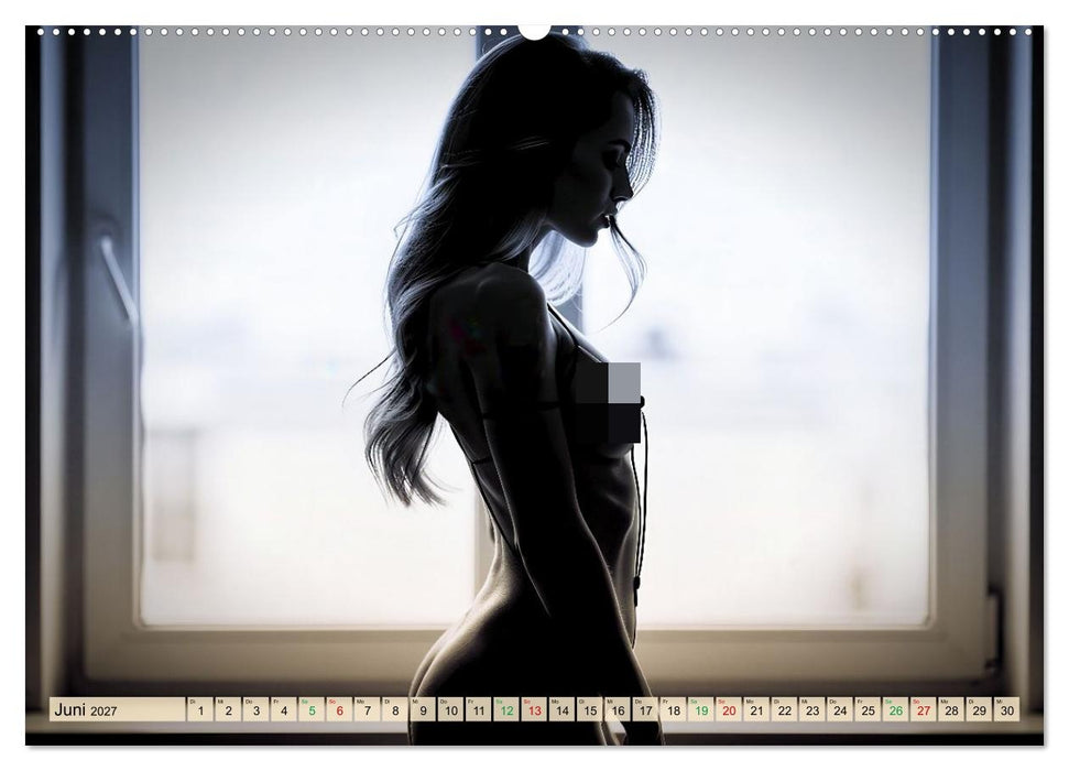 Erotisches Meisterwerk aus feinem Linienwerk und Silhouetten (CALVENDO Wandkalender 2027)