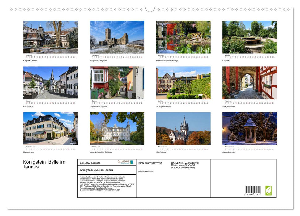 Königstein Idylle im Taunus (CALVENDO Wandkalender 2027)