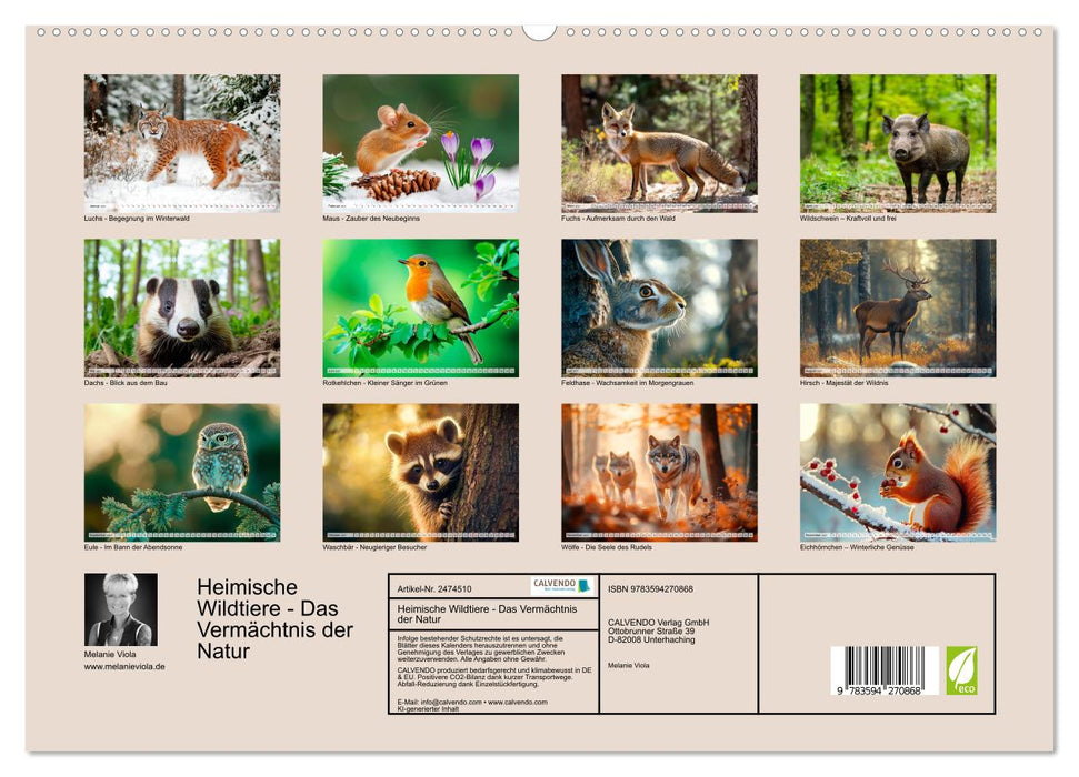 Heimische Wildtiere - Das Vermächtnis der Natur (CALVENDO Wandkalender 2027)