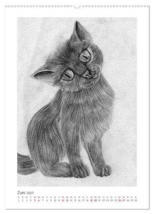 Die Sprache der Augen: Die Seele von Hund und Katze in handgemalten Porträts (CALVENDO Premium Wandkalender 2027)