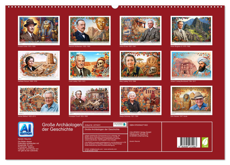 Große Archäologen der Geschichte (CALVENDO Wandkalender 2027)