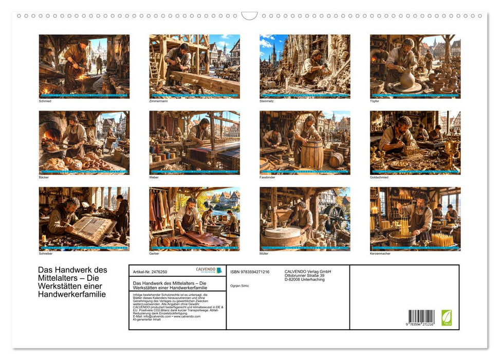 Das Handwerk des Mittelalters – Die Werkstätten einer Handwerkerfamilie (CALVENDO Wandkalender 2027)