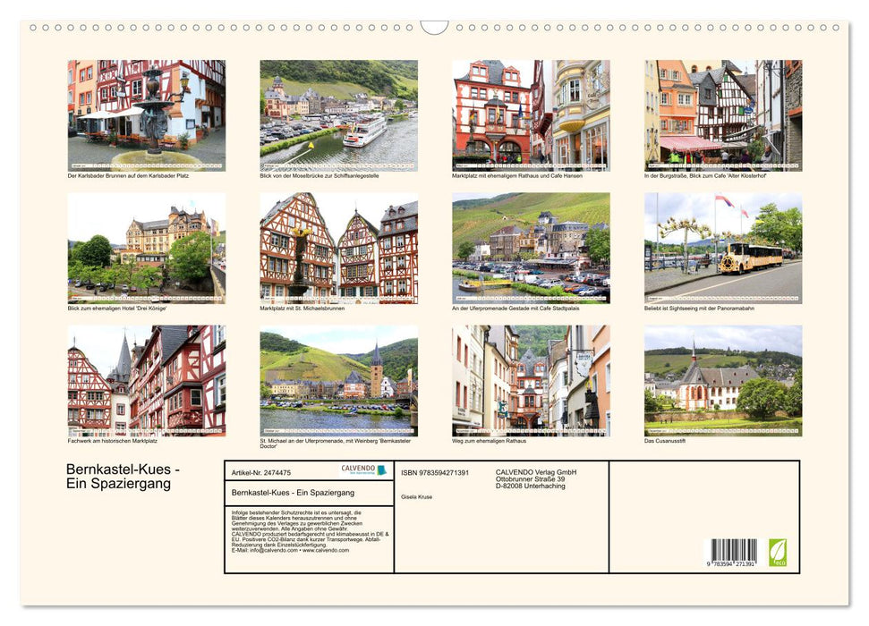 Bernkastel-Kues - Ein Spaziergang (CALVENDO Wandkalender 2027)