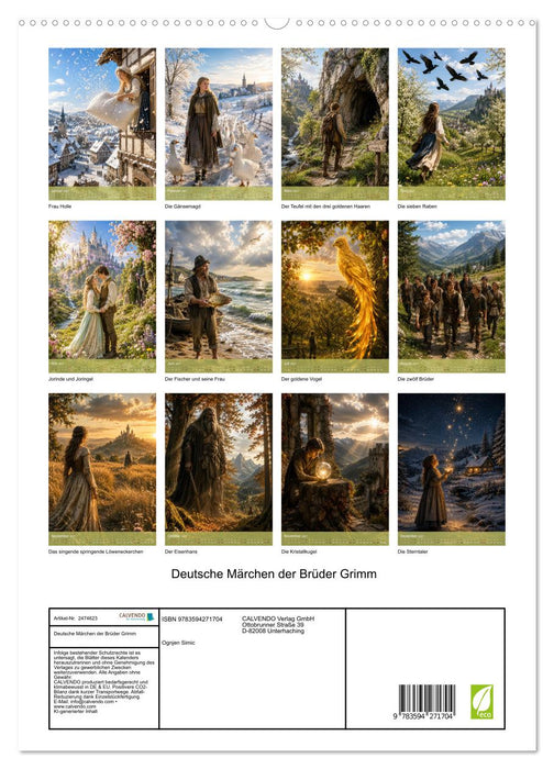 Deutsche Märchen der Brüder Grimm (CALVENDO Premium Wandkalender 2027)