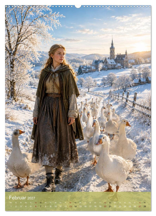 Deutsche Märchen der Brüder Grimm (CALVENDO Premium Wandkalender 2027)