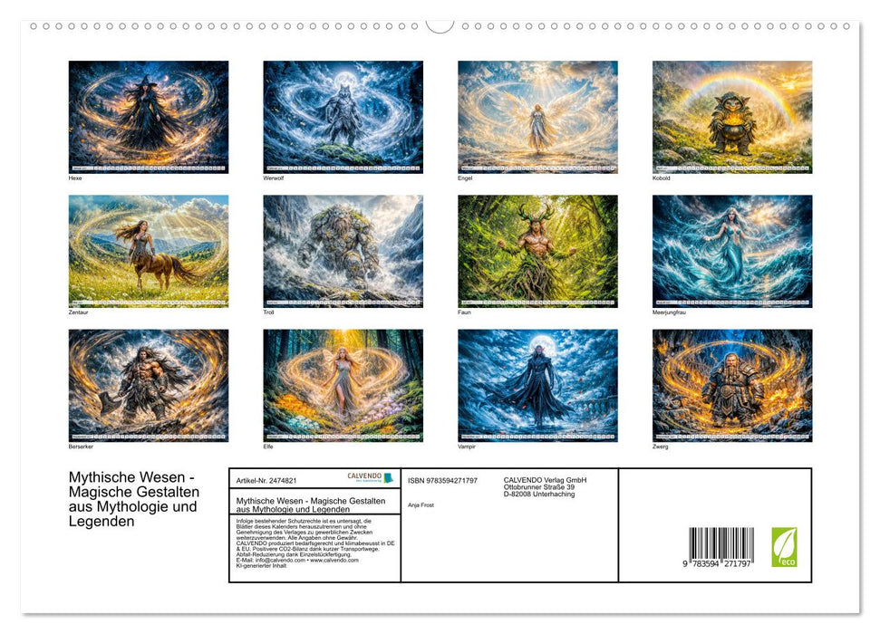Mythische Wesen - Magische Gestalten aus Mythologie und Legenden (CALVENDO Premium Wandkalender 2027)