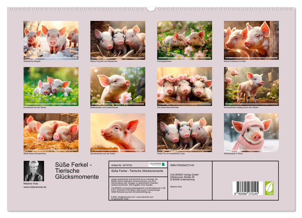 Süße Ferkel - Tierische Glücksmomente (CALVENDO Wandkalender 2027)