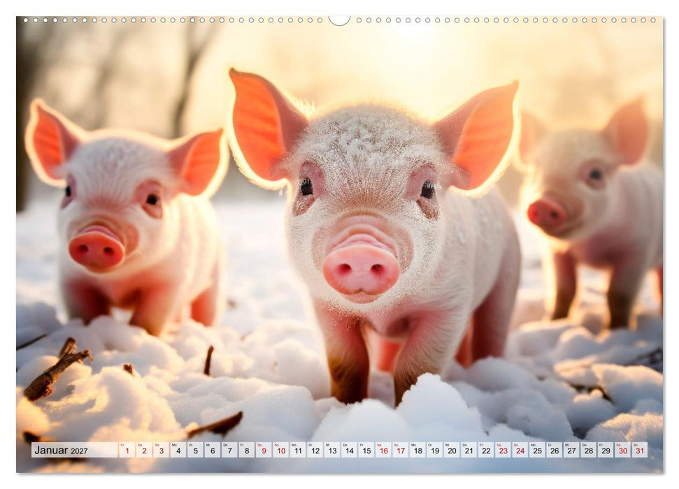 Süße Ferkel - Tierische Glücksmomente (CALVENDO Wandkalender 2027)