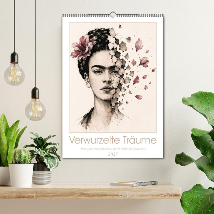 Verwurzelte Träume - Poetische Frauenporträts voller Natur und Symbolik (CALVENDO Wandkalender 2027)