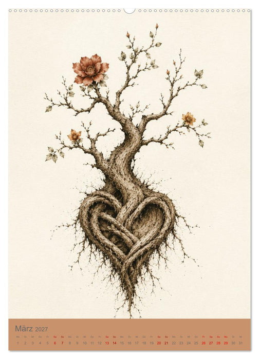 Verwurzelte Träume - Poetische Frauenporträts voller Natur und Symbolik (CALVENDO Wandkalender 2027)