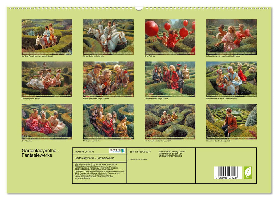Gartenlabyrinthe - Fantasiewerke (CALVENDO Premium Wandkalender 2027)