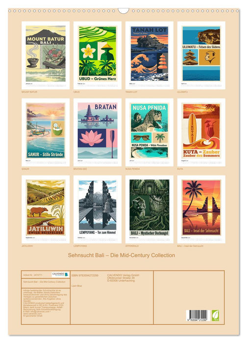 Sehnsucht Bali – Die Mid-Century Collection (CALVENDO Wandkalender 2027)