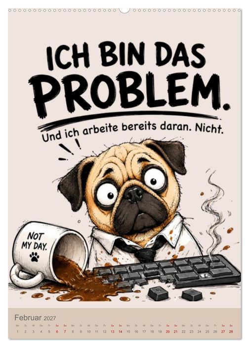 Der Büro-Mops - 365 Tage im Energiesparmodus (CALVENDO Wandkalender 2027)
