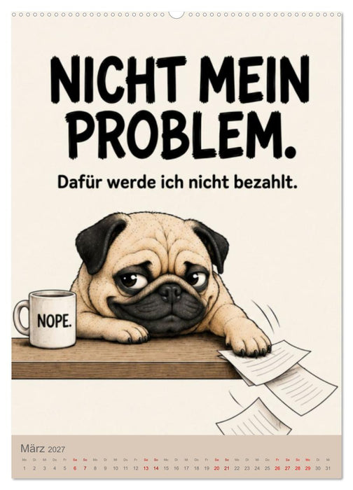 Der Büro-Mops - 365 Tage im Energiesparmodus (CALVENDO Wandkalender 2027)