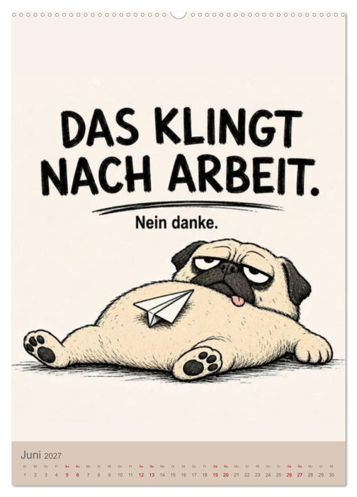Der Büro-Mops - 365 Tage im Energiesparmodus (CALVENDO Wandkalender 2027)