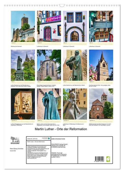 Martin Luther - Orte der Reformation (CALVENDO Wandkalender 2027)
