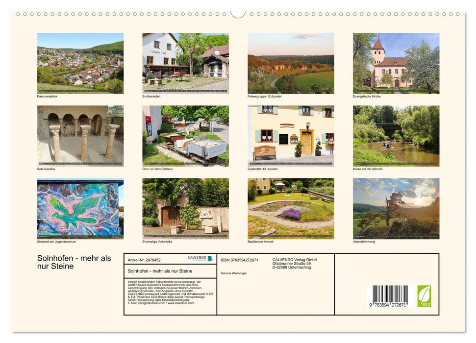 Solnhofen - mehr als nur Steine (CALVENDO Premium Wandkalender 2027)