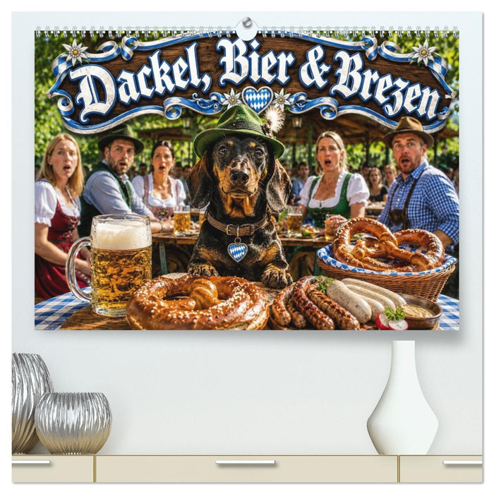 Dackel, Bier und Brezen (CALVENDO Premium Wandkalender 2027)