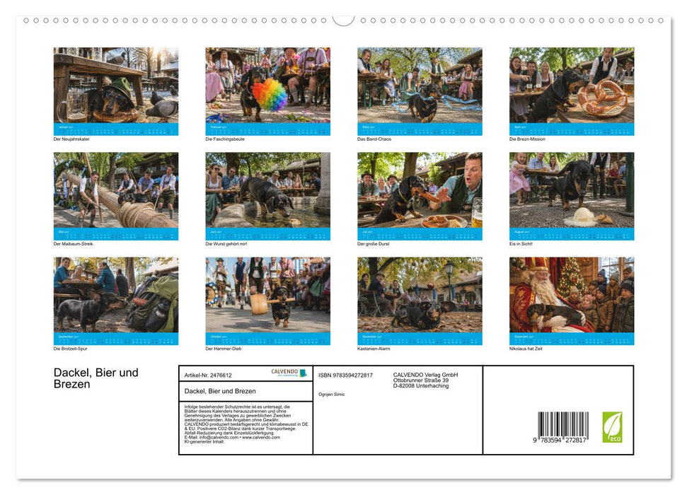 Dackel, Bier und Brezen (CALVENDO Premium Wandkalender 2027)
