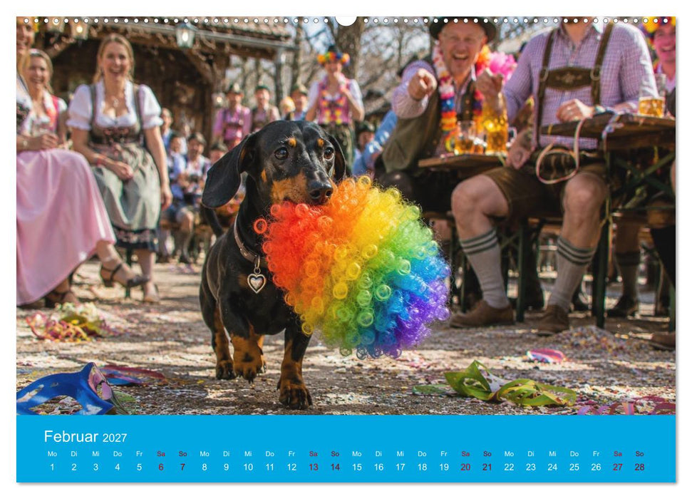 Dackel, Bier und Brezen (CALVENDO Premium Wandkalender 2027)