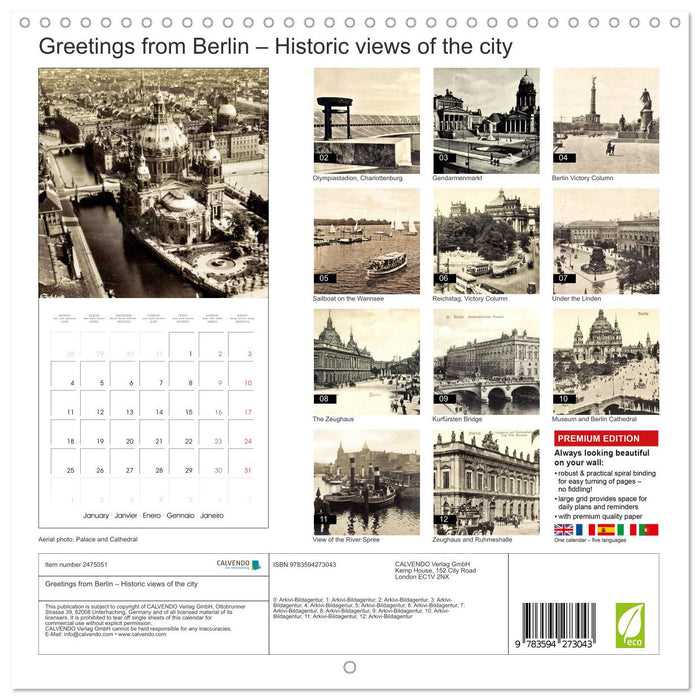Greetings from Berlin – Historic views of the city (CALVENDO Monthly Calendar 2027)