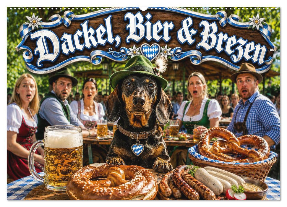 Dackel, Bier und Brezen (CALVENDO Wandkalender 2027)