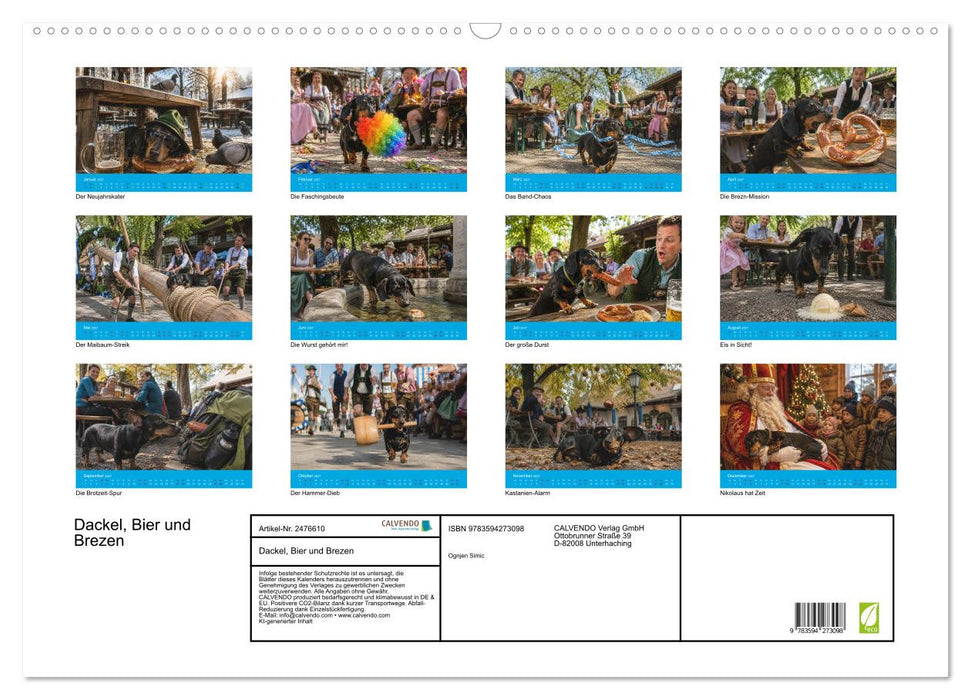 Dackel, Bier und Brezen (CALVENDO Wandkalender 2027)