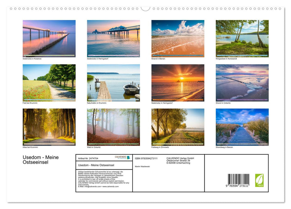 Usedom - Meine Ostseeinsel (CALVENDO Premium Wandkalender 2027)