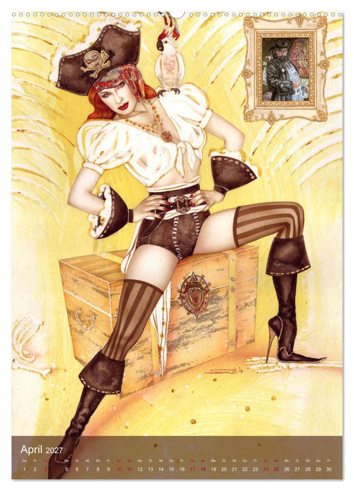 Mermaids, Pearls & Pirates. Sirenen, Perlen und Piraten. Phantasien mit Meeresrauschen (CALVENDO Premium Wandkalender 2027)
