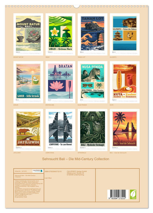 Sehnsucht Bali – Die Mid-Century Collection (CALVENDO Premium Wandkalender 2027)