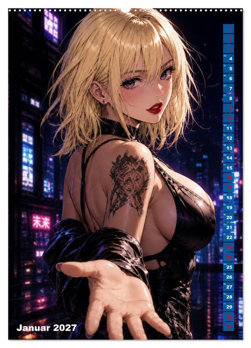 Manga Women Neon Nights - Wenn Schönheit auf die Nacht trifft (CALVENDO Premium Wandkalender 2027)