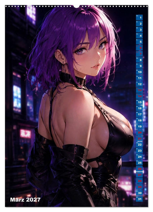 Manga Women Neon Nights - Wenn Schönheit auf die Nacht trifft (CALVENDO Premium Wandkalender 2027)