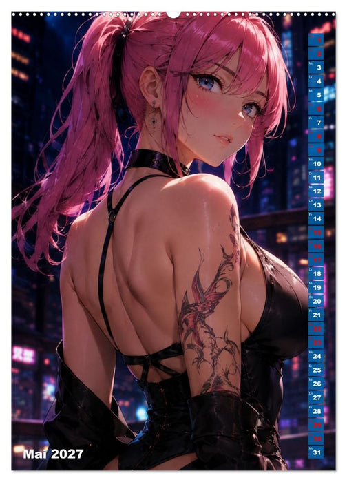Manga Women Neon Nights - Wenn Schönheit auf die Nacht trifft (CALVENDO Premium Wandkalender 2027)