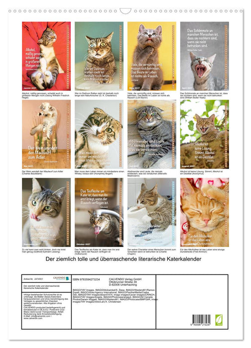 Der ziemlich tolle und überraschende literarische Katerkalender (CALVENDO Wandkalender 2027)