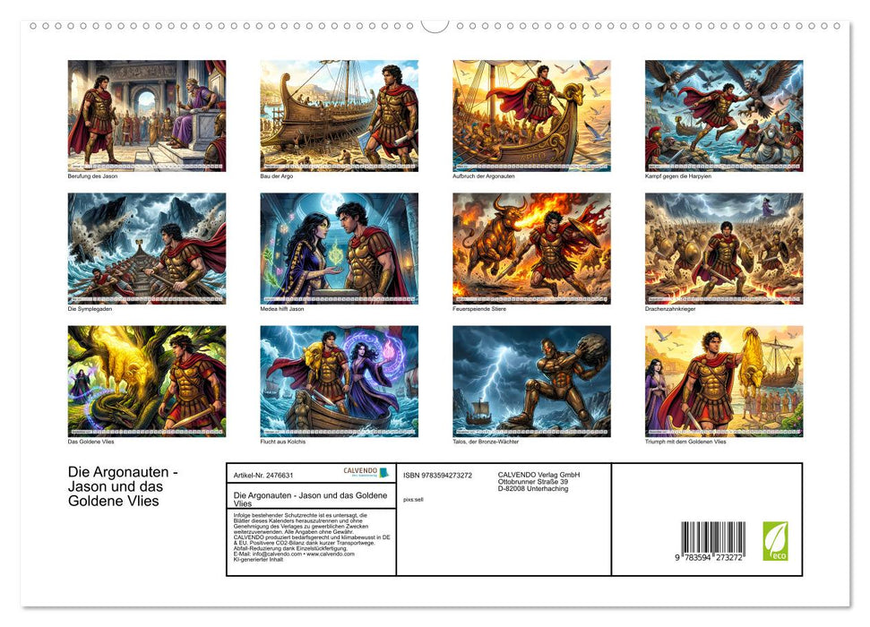 Die Argonauten - Jason und das Goldene Vlies (CALVENDO Premium Wandkalender 2027)