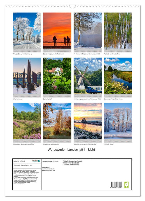 Worpswede - Landschaft im Licht (CALVENDO Wandkalender 2027)