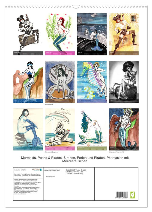 Mermaids, Pearls & Pirates. Sirenen, Perlen und Piraten. Phantasien mit Meeresrauschen (CALVENDO Wandkalender 2027)