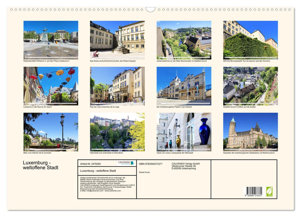 Luxemburg - weltoffene Stadt (CALVENDO Wandkalender 2027)