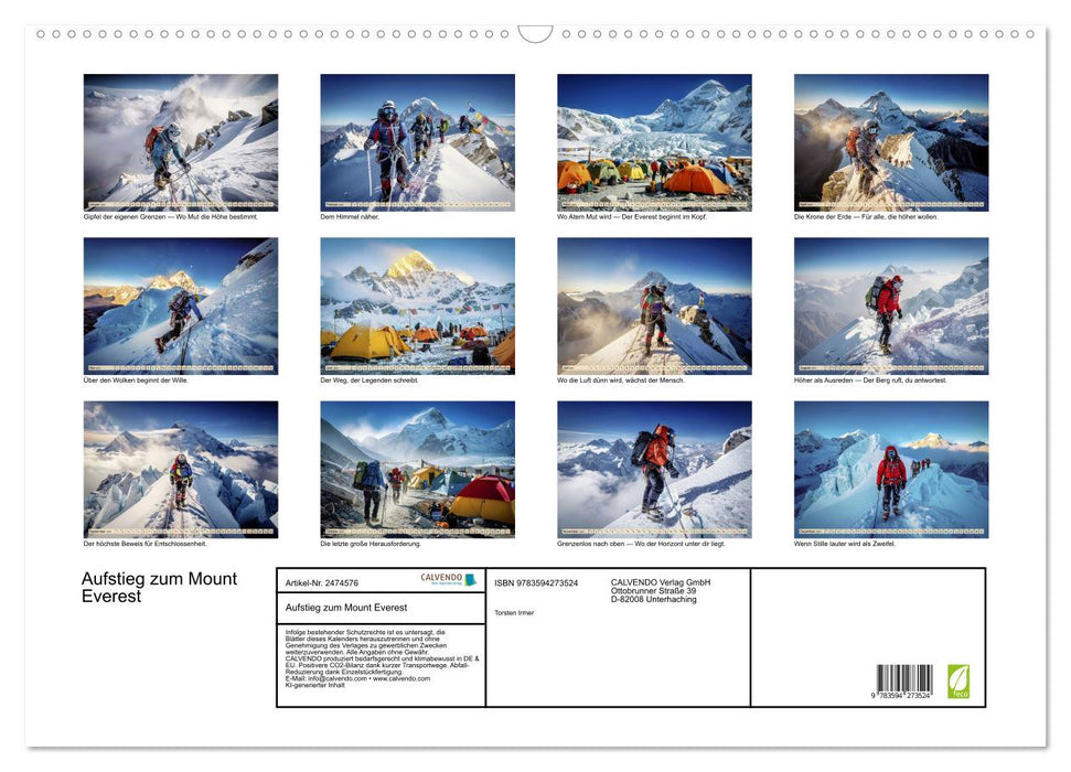 Aufstieg zum Mount Everest (CALVENDO Wandkalender 2027)