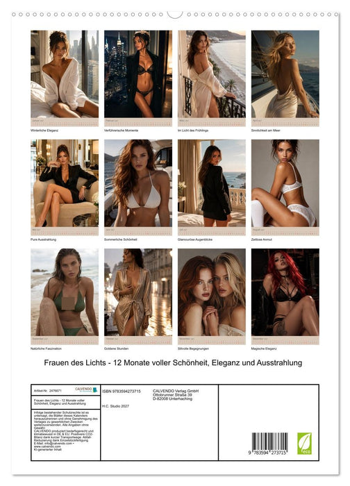 Frauen des Lichts - 12 Monate voller Schönheit, Eleganz und Ausstrahlung (CALVENDO Premium Wandkalender 2027)