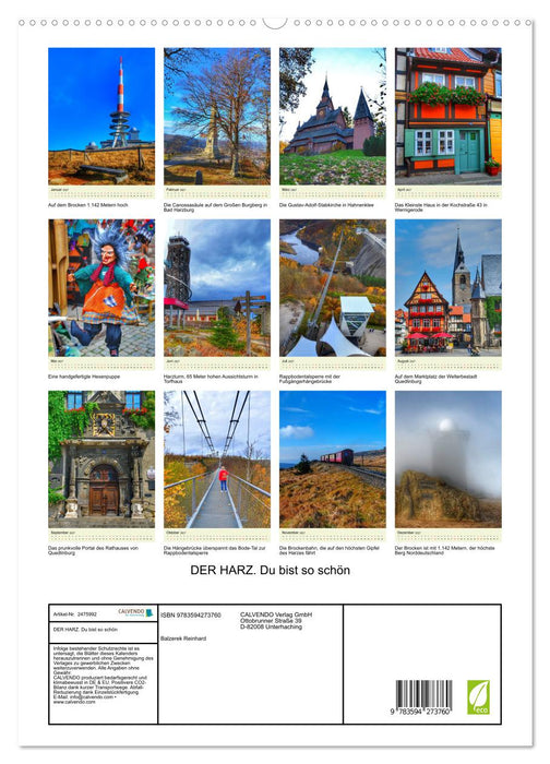 DER HARZ. Du bist so schön (CALVENDO Premium Wandkalender 2027)