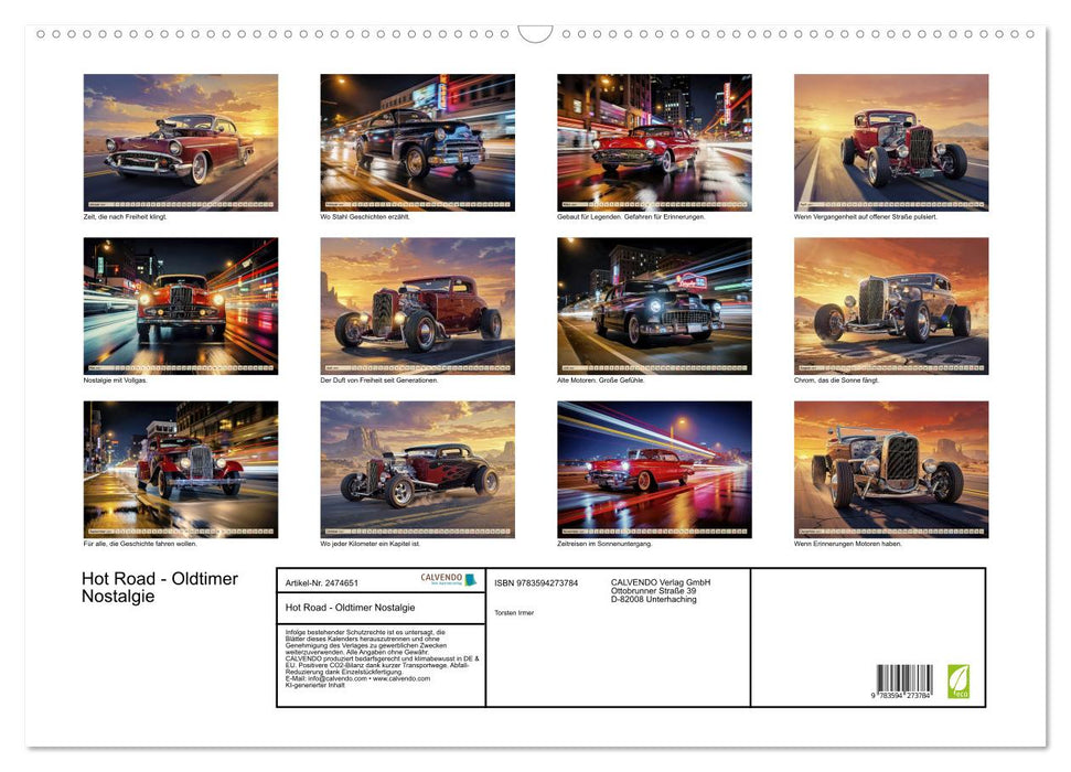 Hot Road - Oldtimer Nostalgie (CALVENDO Wandkalender 2027)