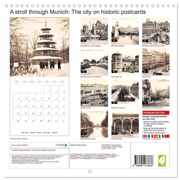 A stroll through Munich: The city on historic postcards (CALVENDO Monthly Calendar 2027)