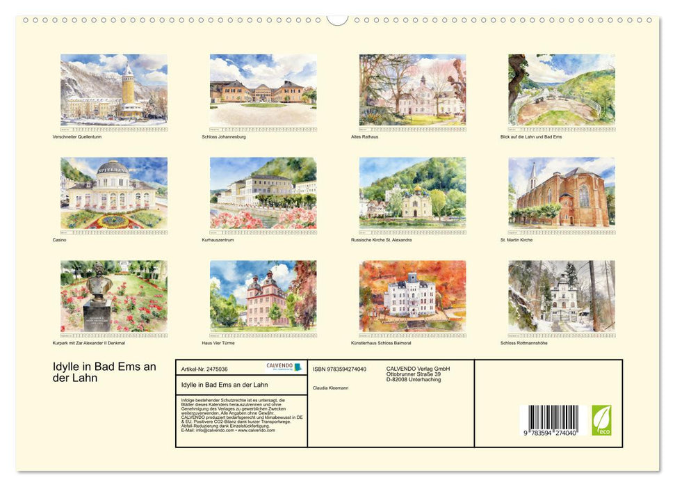 Idylle in Bad Ems an der Lahn (CALVENDO Premium Wandkalender 2027)