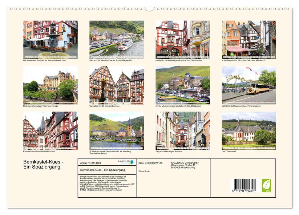 Bernkastel-Kues - Ein Spaziergang (CALVENDO Premium Wandkalender 2027)