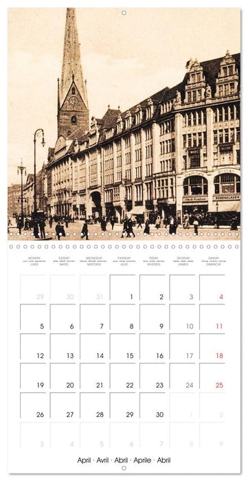 Bons baisers de Hambourg : Vues historiques de la ville (CALVENDO Calendrier mensuel 2027)