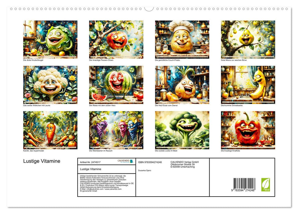 Lustige Vitamine (CALVENDO Premium Wandkalender 2027)